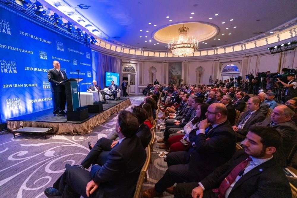 بومبيو يتحدث في مؤتمر صحفي بالأمم المتحدة (د ب أ)