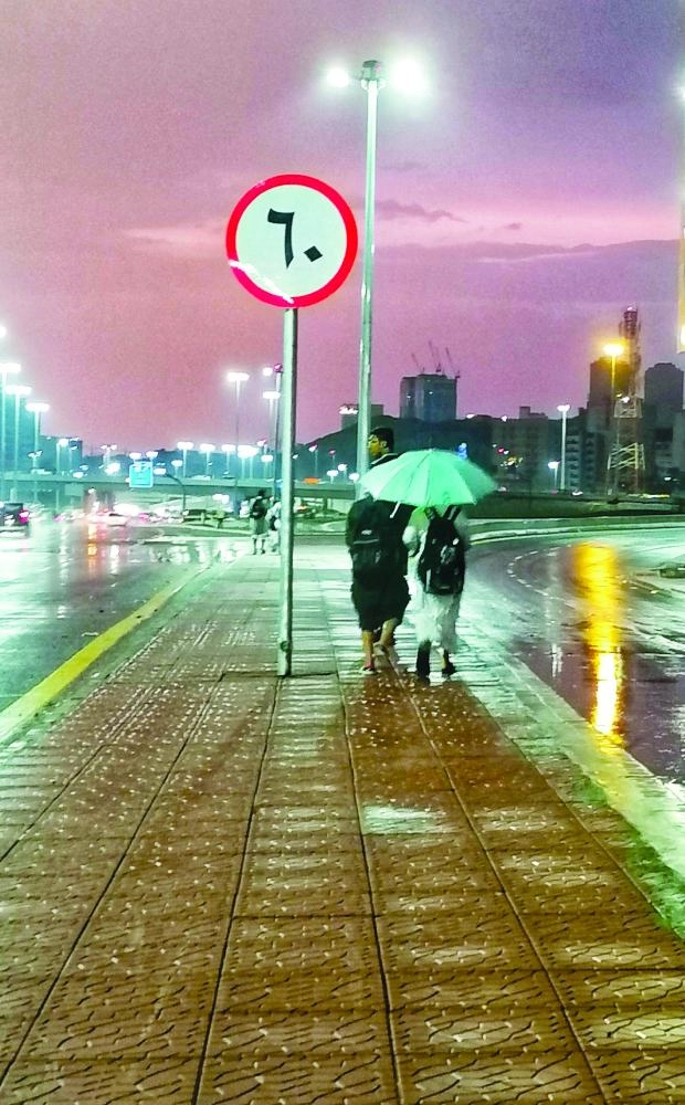 من الأمطار على العاصمة المقدسة أمس (أنس الحارثي)