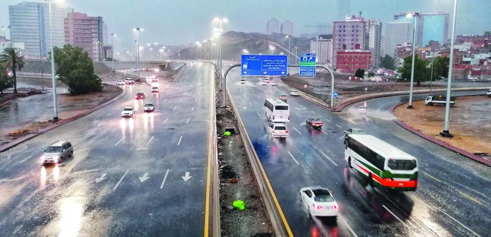 من الأمطار على العاصمة المقدسة أمس (أنس الحارثي)