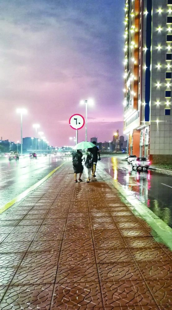 من الأمطار على العاصمة المقدسة أمس (أنس الحارثي)