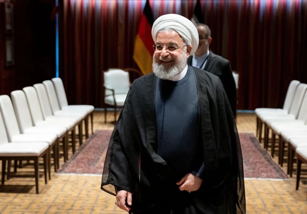 حسن روحاني لدى مشاركته في الأمم المتحدة (د ب أ)