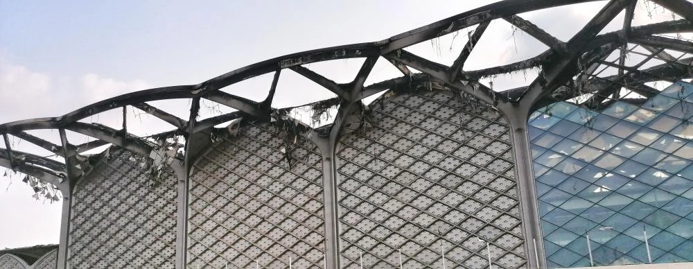 محطة قطار الحرمين في جدة بعد الحريق (أنس الحارثي) 