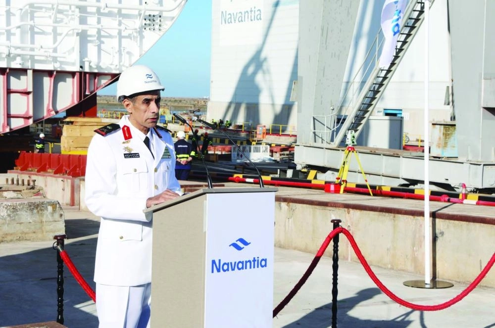 من حفل وضع عارضة السفينة