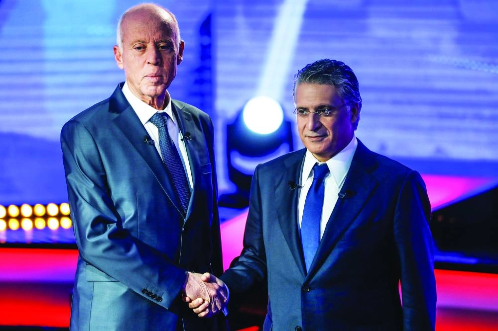 المواجهة التليفزيونية بين سعيد والقروي (د ب أ)