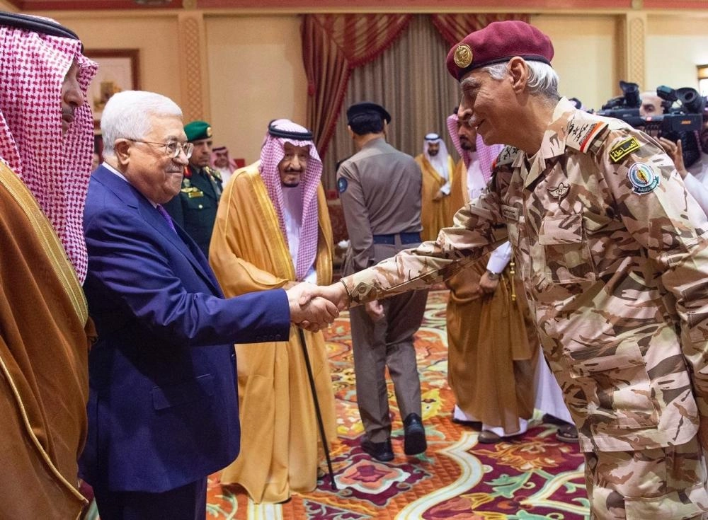 خادم الحرمين الشريفين يستقبل رئيس دولة فلسطين (واس)