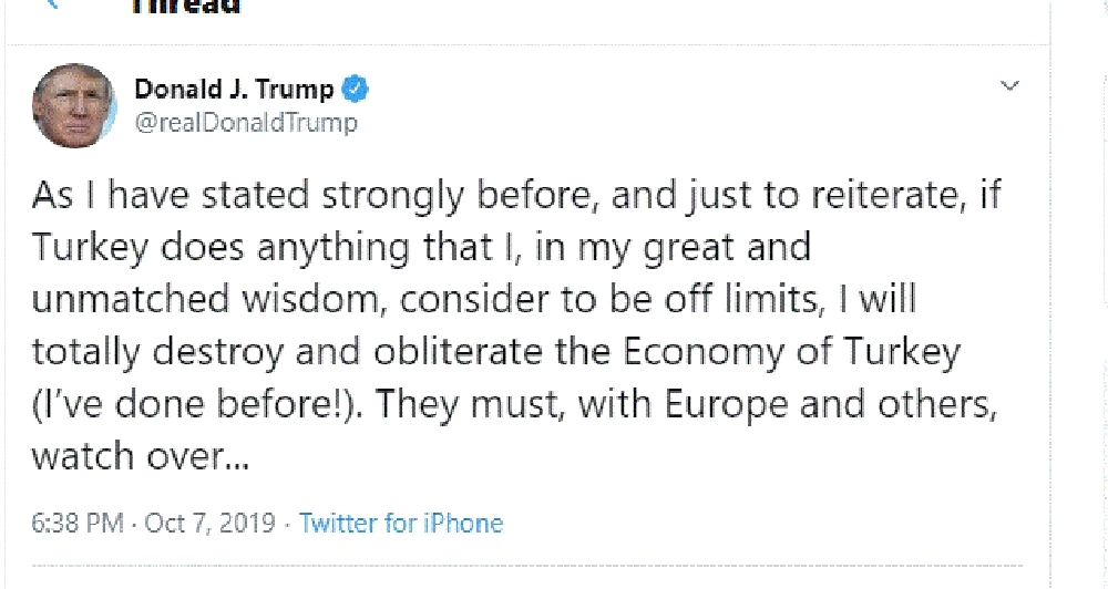تغريدة ترمب بتدمير تركيا  (مكة)