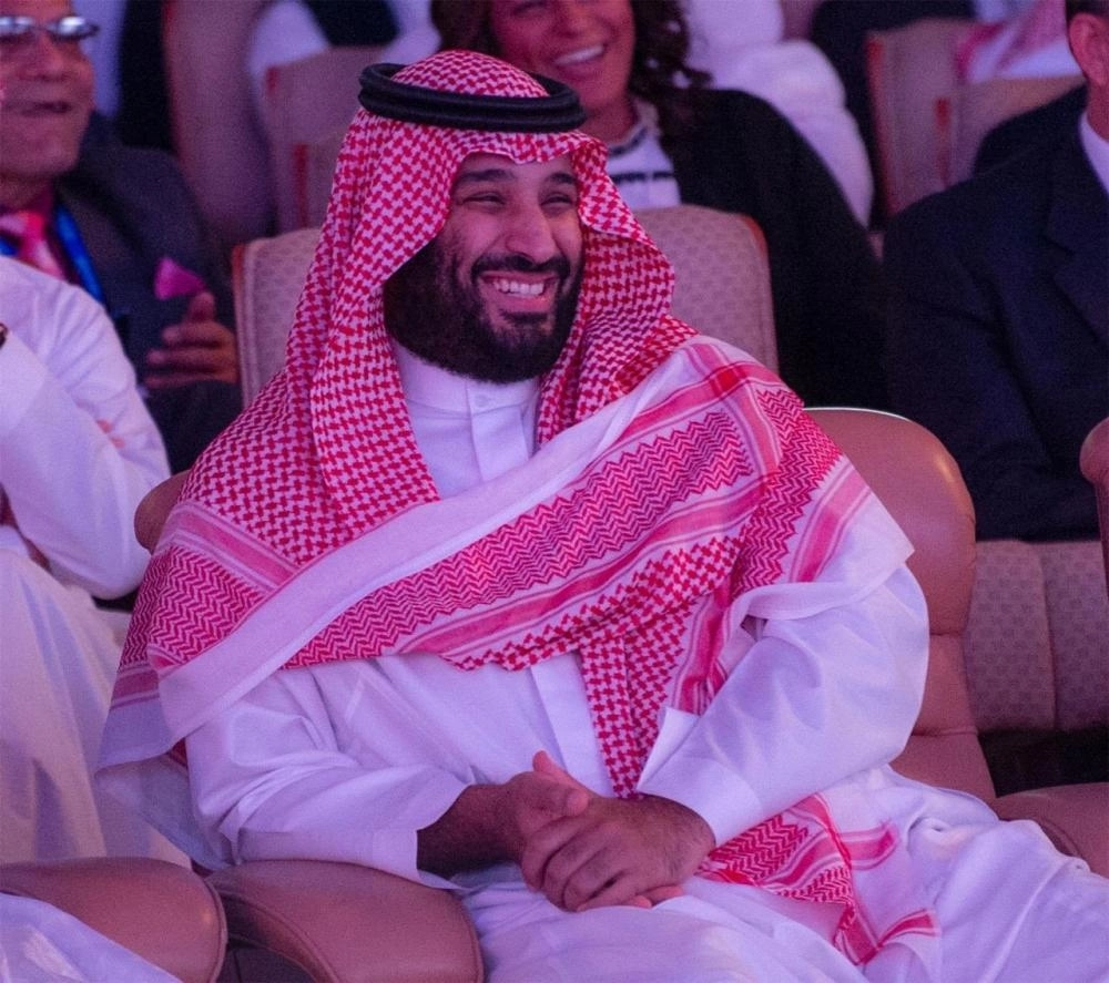 ولي العهد خلال حضوره مؤتمر مبادرة مستقبل الاستثمار     (واس)