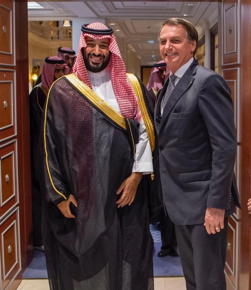 الأمير محمد بن سلمان مستقبلا جايير بولسونارو (واس)
