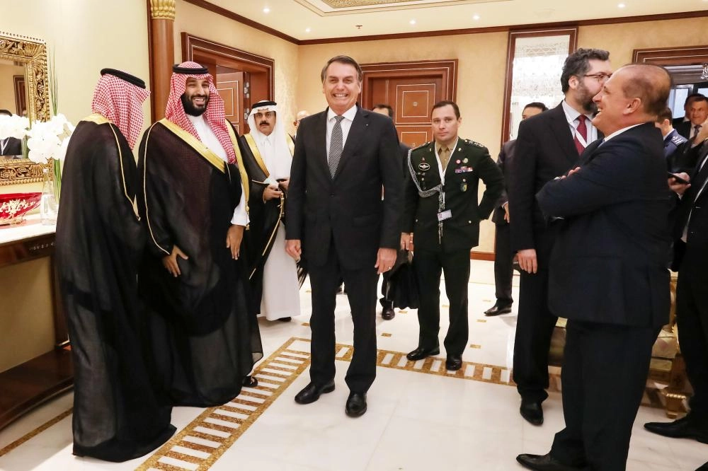 الأمير محمد بن سلمان مستقبلا جايير بولسونارو (واس)
