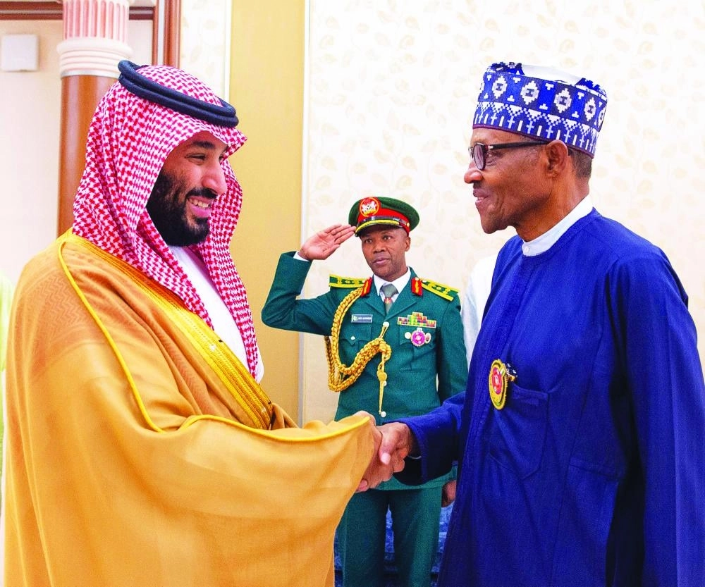   (واس)ولي العهد لدى لقائه رئيس نيجيريا في الرياض أمس