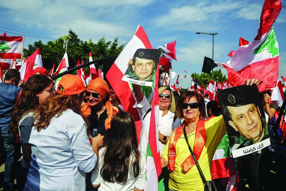 جانب من مظاهرات لبنان (د ب أ()