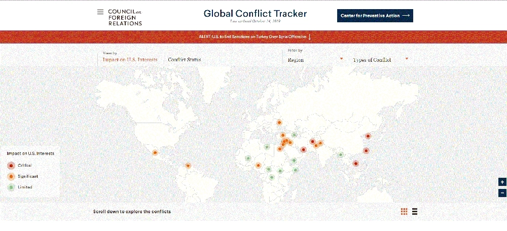 مواقع الصراعات الـ9 ذات التأثير المحدود حسب مركز العمل الوقائي (مكة)