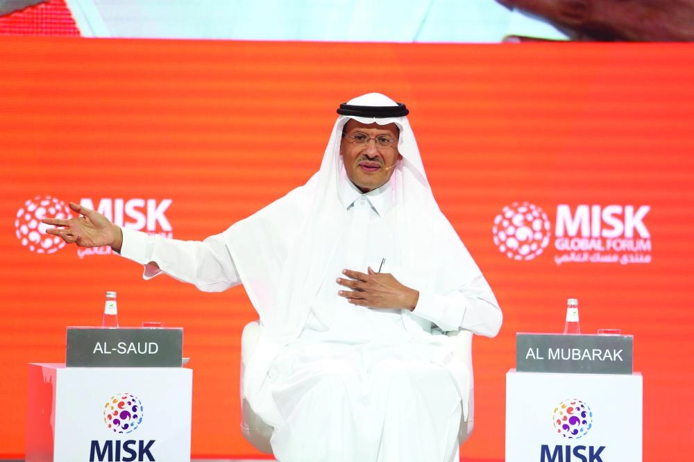 وزير الطاقة خلال مشاركته بالمنتدى (منتدى مسك) 