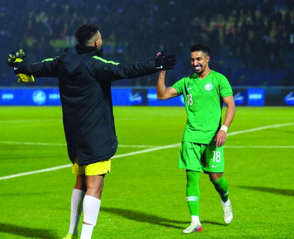 






سالم الدوسري محتفلا بعد نهاية المباراة