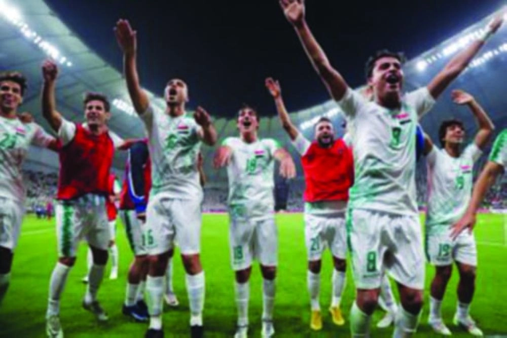 احتفال عراقي عقب الفوز على قطر (إعلامي خليجي 24)