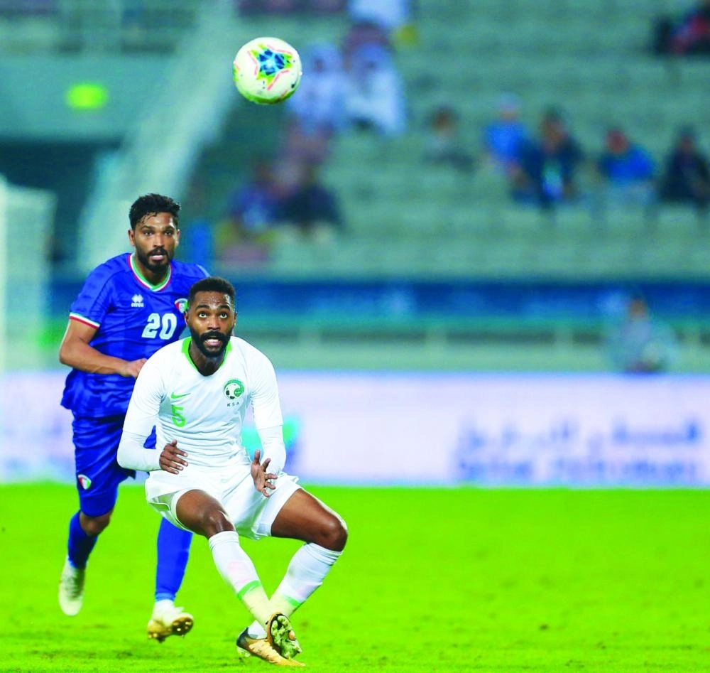 من مواجهة المنتخبين السعودي والكويتي (إعلامي المنتخب السعودي)