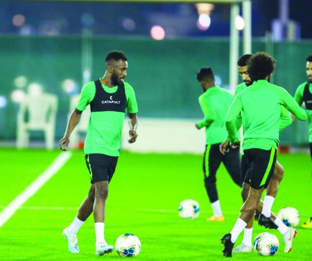 آخر حصة تدريبية للأخضر قبل مواجهة البحرين                                                          (موقع المنتخب السعودي)