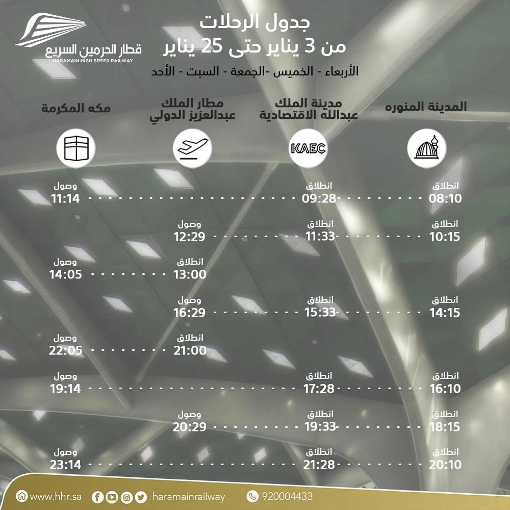 جدول الرحلات