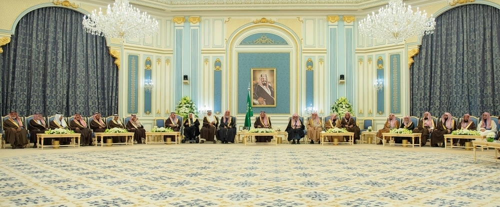 من مراسم الاستقبال في الرياض أمس