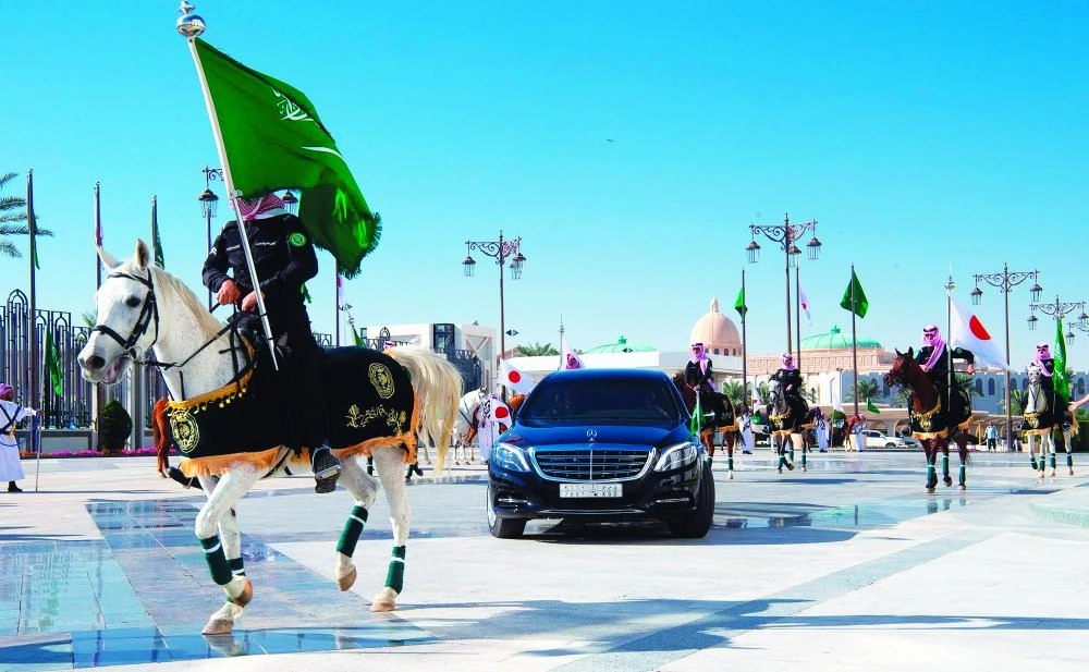 من مراسم الاستقبال