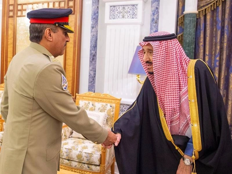 الملك سلمان لدى استقباله نديم رضا أمس (واس)