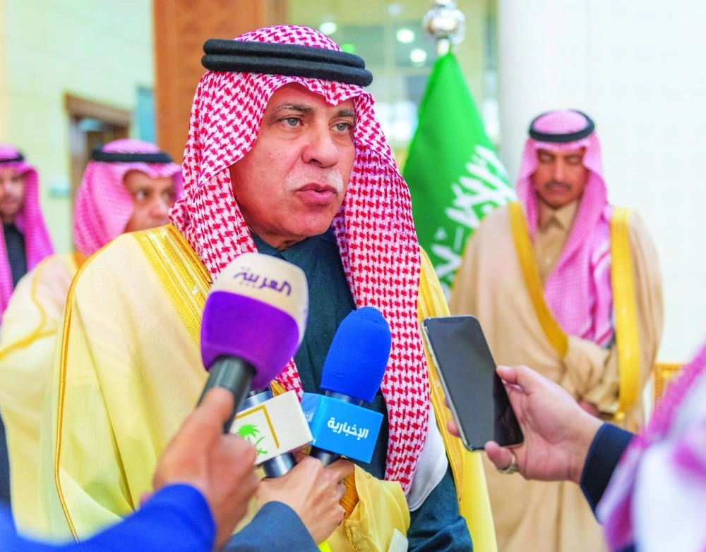 ماجد القصبي يتحدث للإعلاميين      (واس)