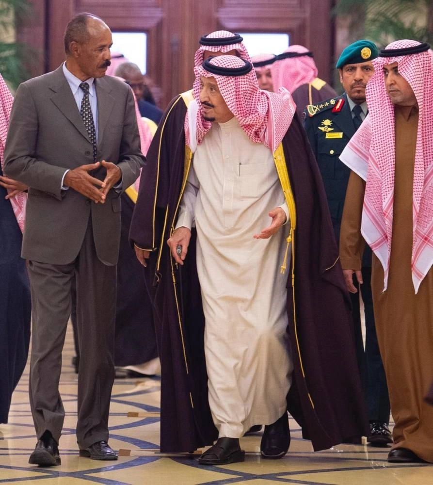 خادم الحرمين الشريفين يستقبل رئيس دولة أريتريا (واس)