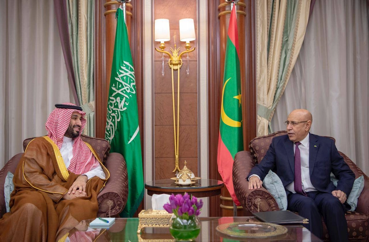 ولي العهد يجتمع بالرئيس الموريتاني (واس)