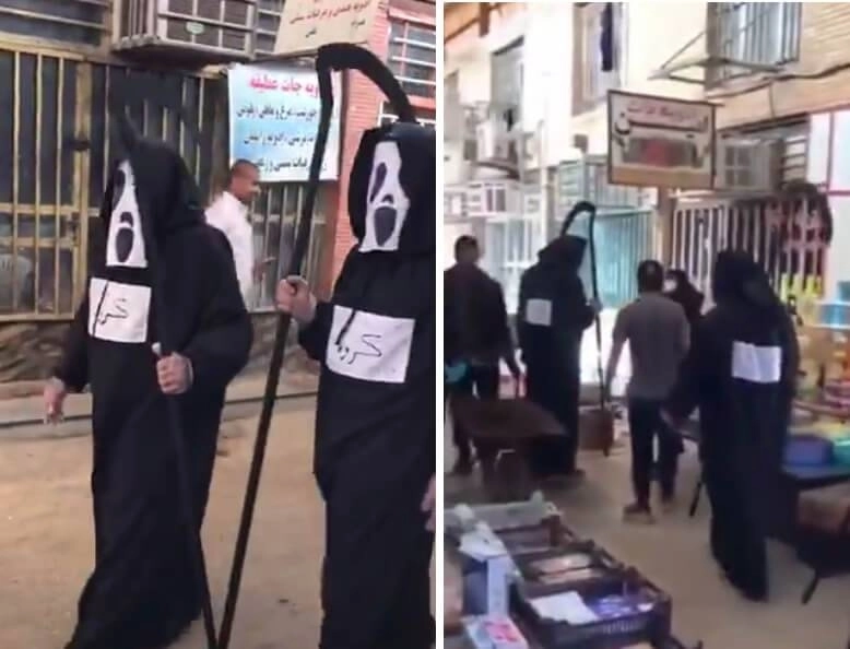 






أشخاص بملابس سوداء يتجولون في الشوارع         (مكة)