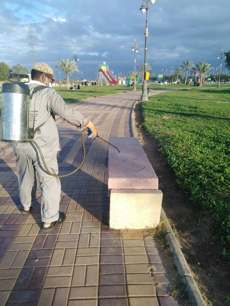 من أعمال التطهير والتعقيم (مكة)