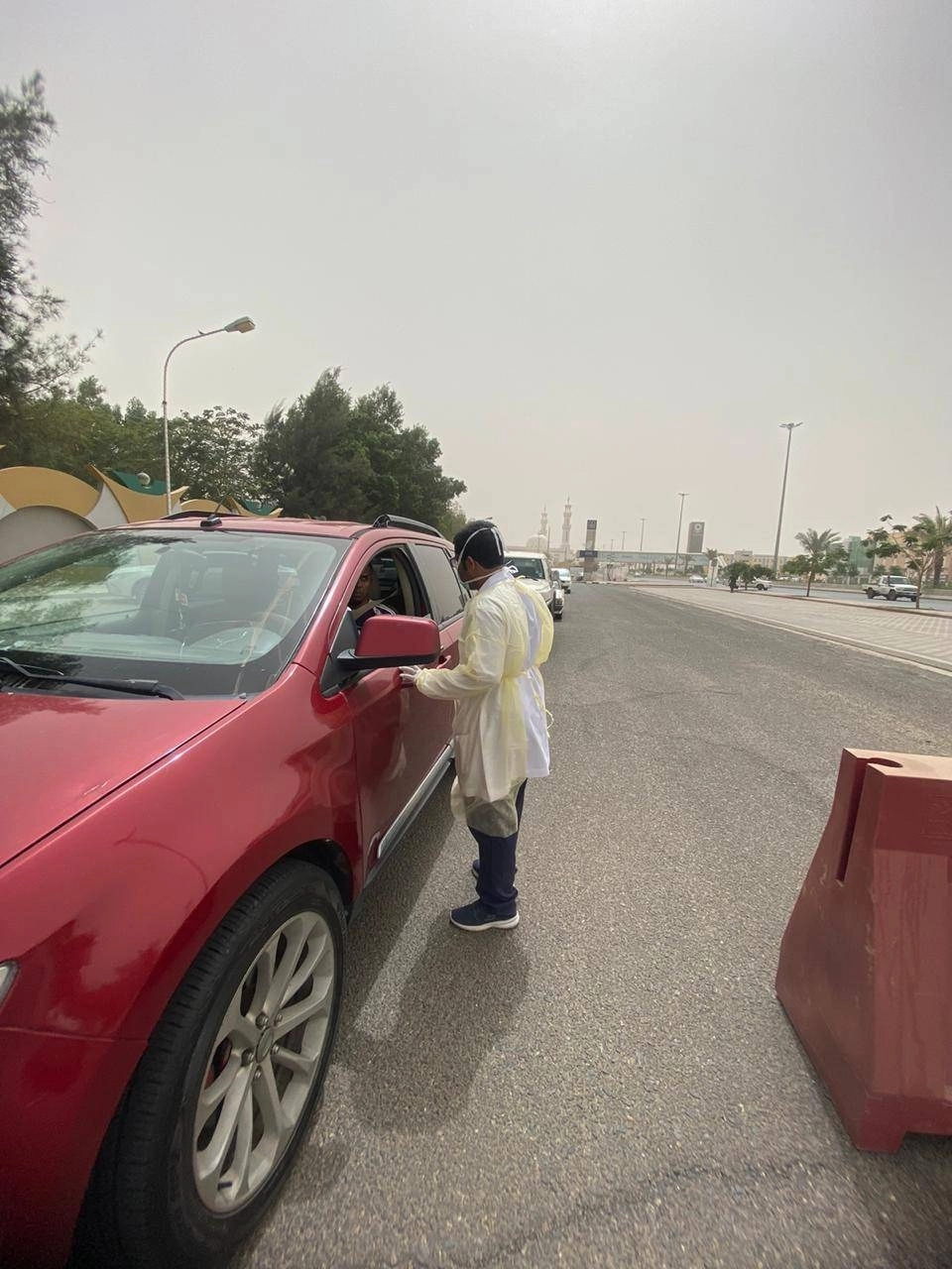 إحدى نقاط الفرز البصري والتوعوي بنجران (مكة) 