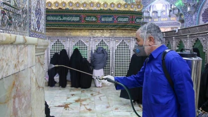 عمليات تعقيم في مزارات قم (مكة)