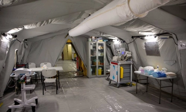 جانب من تجهيزات مستشفى كدي الميداني (ياسر بخش)