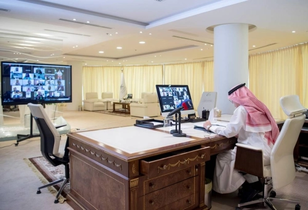 ماجد القصبي خلال الملتقى الافتراضي (مكة) 