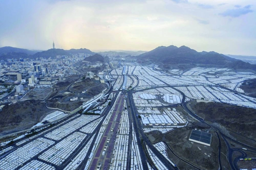 لقطة علوية لمخيمات منى (مكة)  