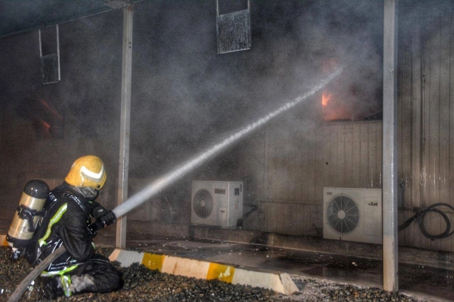 اندلاع حريق في محطة قطار الحرمين بالسليمانية في جدة