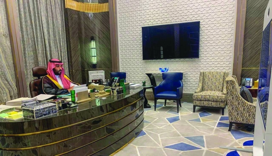 الأمير محمد بن سلمان خلال الجلسة 