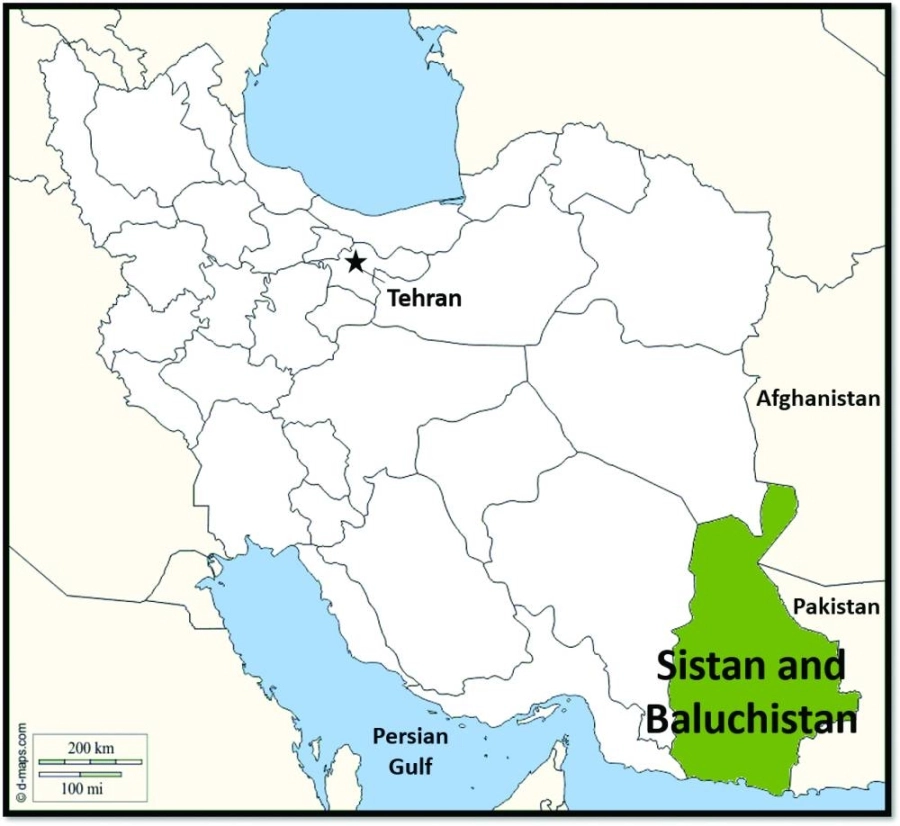 خريطة سيستان وبلوشستان