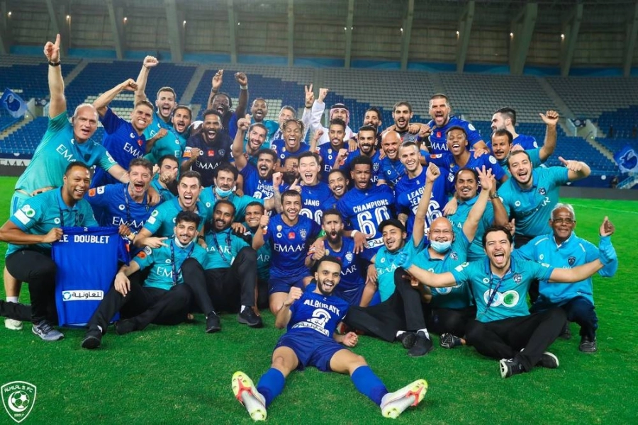فرحة الهلال بتحقيق لقب الدوري  