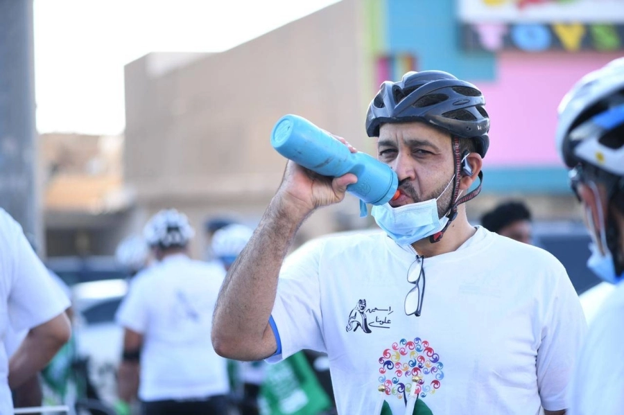 جانب من مسيرة مسك الخيرية في اليوم الوطني (مكة)