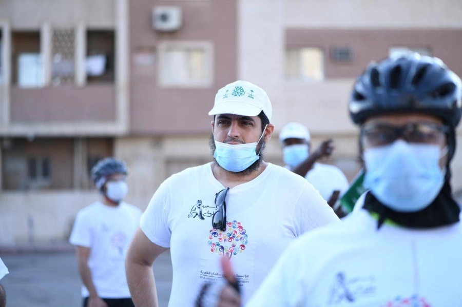 جانب من مسيرة مسك الخيرية في اليوم الوطني (مكة)