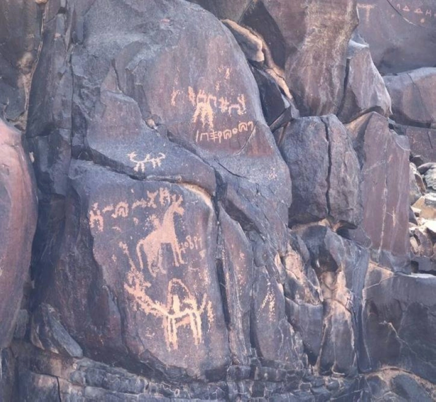 من الرسوم والنقوش الصخرية 