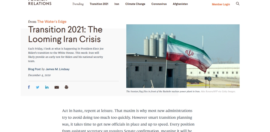 






تقرير مركز العلاقات الخارجية الأمريكي