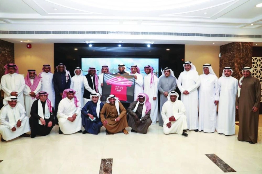 من استقبال الاتحاد البحريني للوفد السعودي أمس                                        (مكة)