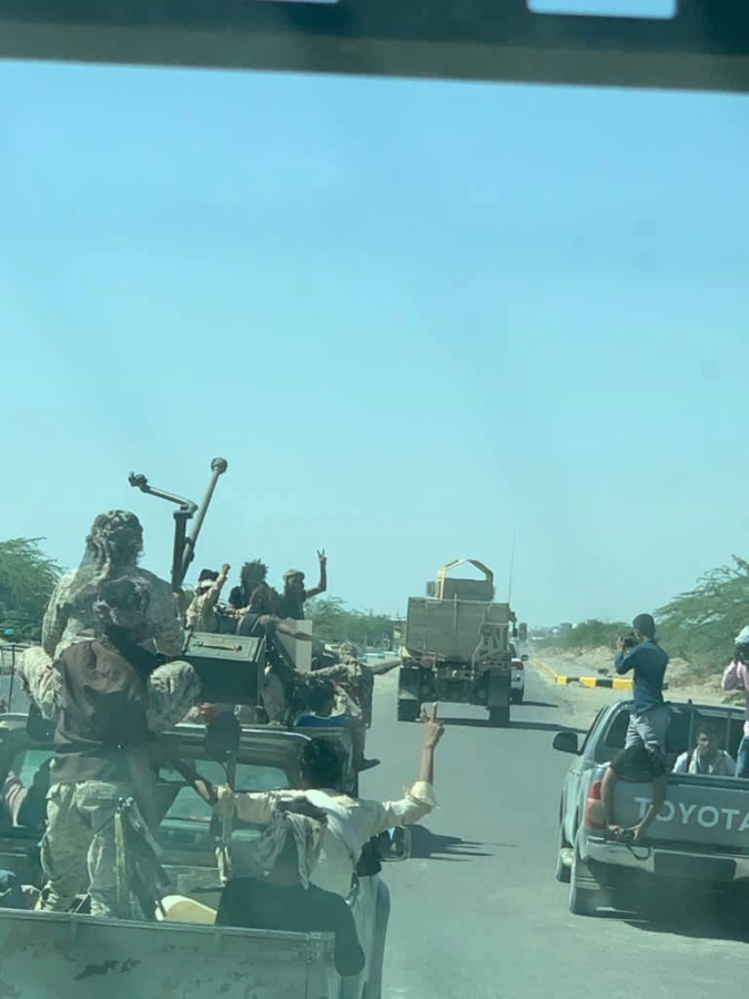 لليوم الرابع قيادة القوات المشتركة للتحالف تشرف على فصل القوات العسكرية في أبين وخروجها من عدن