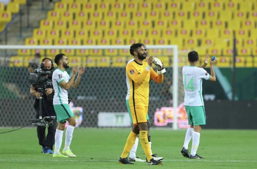 من مباراة السعودية وفلسطين (واس