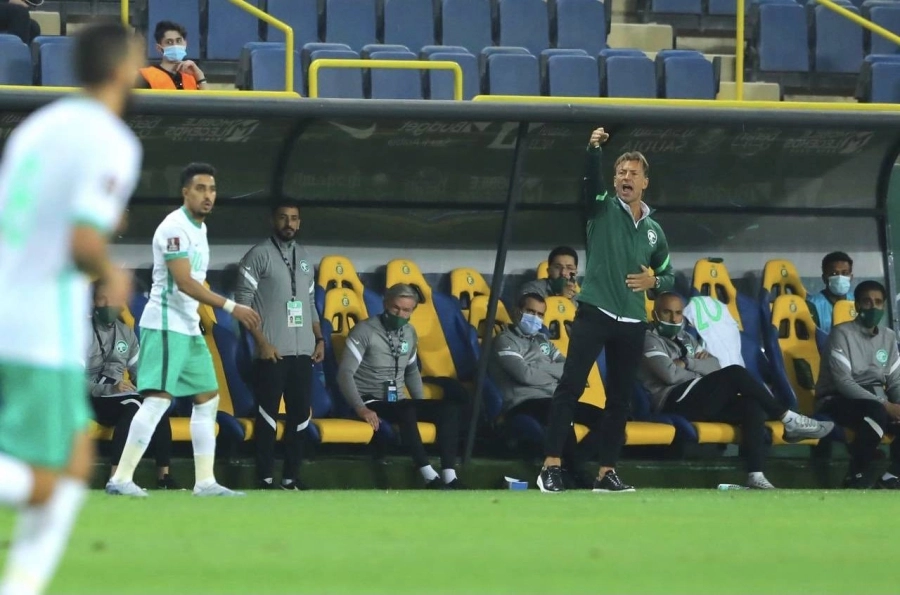 من مباراة السعودية وفلسطين (واس