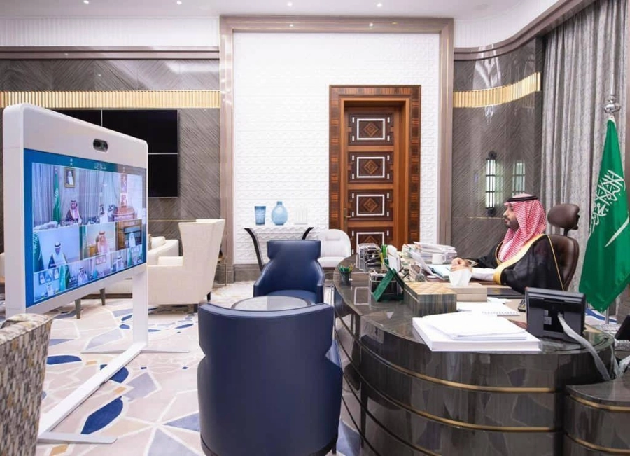 الأمير محمد بن سلمان خلال الجلسة 