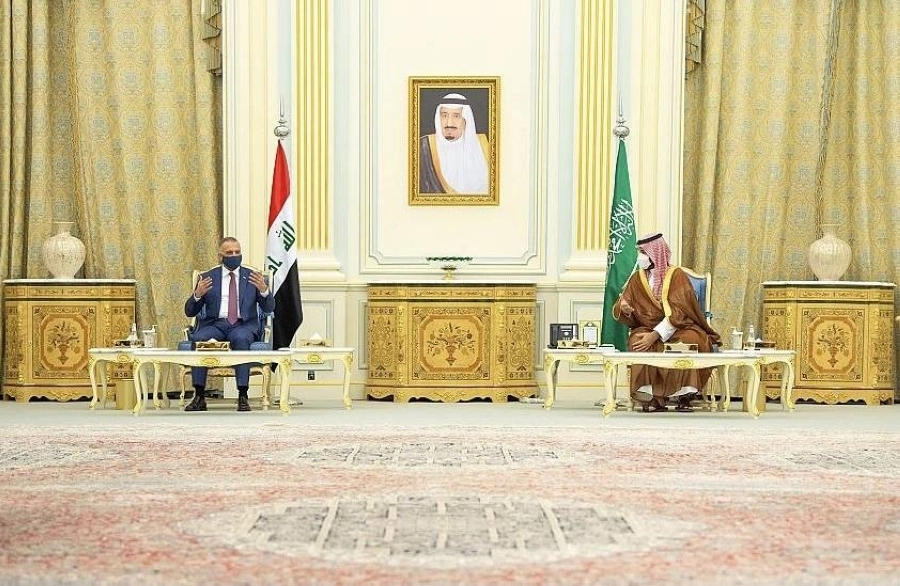 ولي العهد ورئيس الوزراء العراقي يعقدان جلسة مباحثات رسمية (واس)