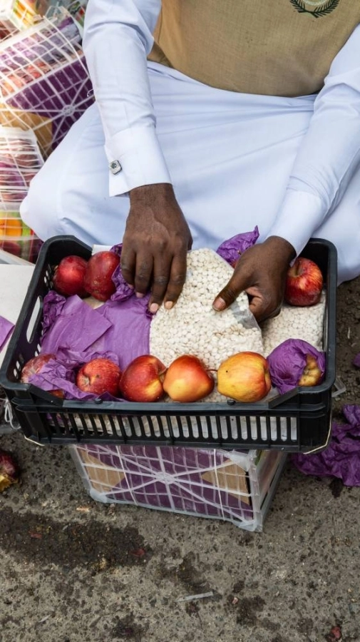 المخدرات المضبوطة داخل شحنة تفاح بميناء جدة (مكة)